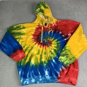 Tie Dye Hoodie Sweatshirt XXL Street Wear Hippie Boho #Follow Me